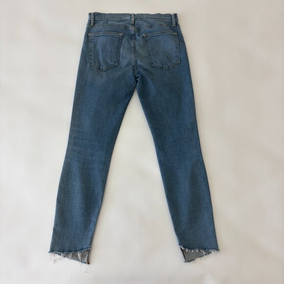 Frame Jeans Womens 27 Blue Le High Skinny Mid-Rise Fray Step Hem Stretch Denim - Picture 8 of 12